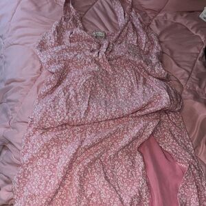 Abercrombie & Fitch Pink Chemise with Lace Trim